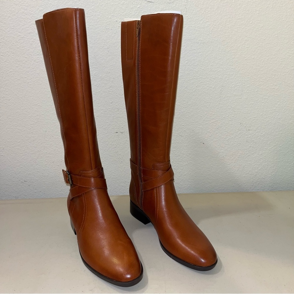 New Naturalizer Womens Rena Leather Calf Tall Knee-High Boots Retail $250